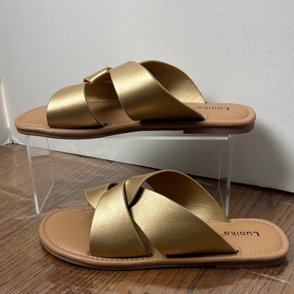 Luoika Women's Gold Sandals size 8.5 W - Picture 2 of 5